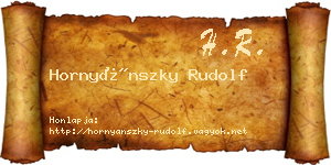 Hornyánszky Rudolf névjegykártya